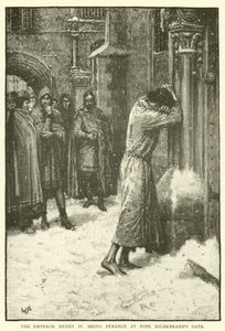 Der Kaiser Heinrich IV. tut Buße am Tor von Papst Hildebrand von Walter Paget