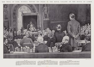 Der Prozess von Earl Russell vor seinen Kollegen in der Royal Gallery des House of Lords, Westminster von Walter Paget