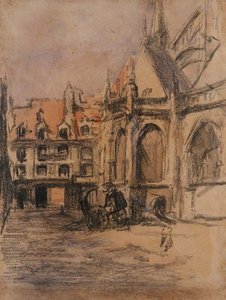 Rue Sainte Catherine und die alten Arkaden, Dieppe, ca. 1900 von Walter Richard Sickert