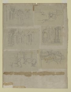 Mehrere Studien (Bleistift auf Papier) von Walter Richard Sickert