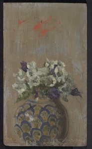 Süße Veilchen - Weiße und Blaue Veilchen in einer gemusterten Schale, ca. 1884