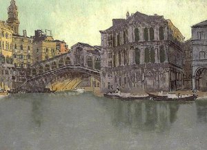 Der Große Kanal und die Rialto-Brücke, Venedig, ca. 1895-96 von Walter Richard Sickert