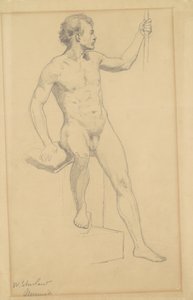 Sitzender männlicher Akt, ca. 1870-77
