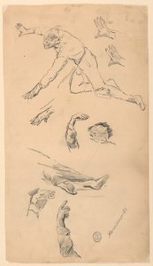 Studien von Händen und Figuren von Walter Shirlaw