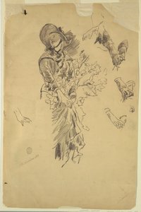 Studie einer Figur für "In den Bergen" von Walter Shirlaw