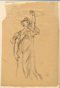 Studie einer Figur mit erhobenem Arm von Walter Shirlaw