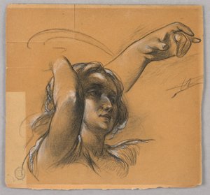 Studie des Kopfes und der Arme einer Figur