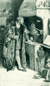 Jakob IV. als Alchemist in seinem Labor von Walter Stanley Paget