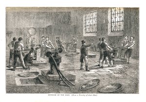 Das Innere der Münzstätte, nach einer Zeichnung von ca. 1800, 1878 von Walter Thornbury