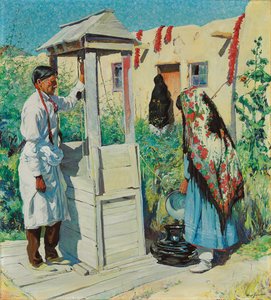 Eine Pueblo-Brunnenszene von Walter Ufer