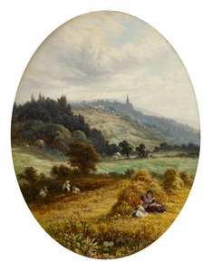 Erntezeit in Earlswood, nahe Redhill, Surrey von Walter Williams