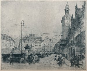 Marktplatz, Leipzig, um 1913 von Walter Zeising