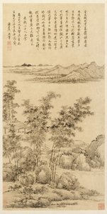 Hoher Bambus und ferne Berge, nach Wang Meng, 1694