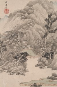 Landschaft im Stil verschiedener alter Meister: Landschaft nach Fan Kuan (990 von Wang Jian