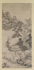 Erhabener Gelehrter zwischen Strömen und Bergen, in der Art von Juran von Wang Jian