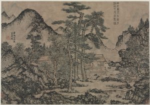 Bücher schreiben unter den Kiefern von Wang Meng
