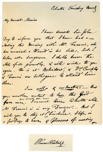 Brief von Warren Hastings, Generalgouverneur von Bengalen, an seine Frau, 17. August 1780 von Warren Hastings