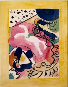 Expressionismus: Titelblattentwurf für den Almanach „Der Blaue Reiter“ von Wassily Kandinsky, 1911