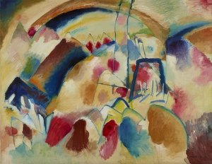 Landschaft mit Kirche (Landschaft mit roten Flecken I) von Wassily Kandinsky