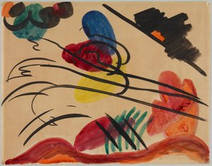 Mit drei Reitern von Wassily Kandinsky