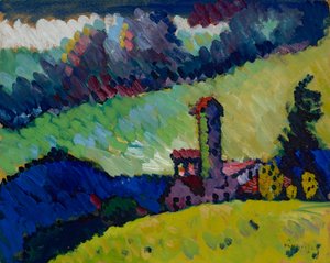 Murnau - Studie für „Landschaft mit Turm“ von Wassily Kandinsky