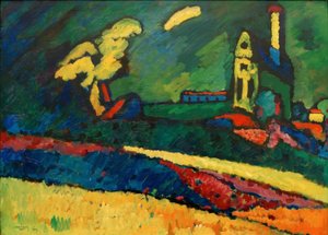 Murnau – Landschaft mit Kirche I von Wassily Kandinsky