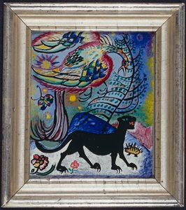 Phantasievogel und schwarzer Panther von Wassily Kandinsky