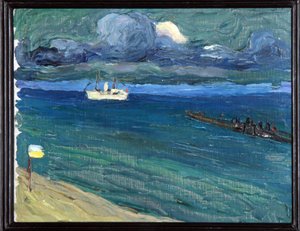 Rapallo. Landschaft mit einem Dampfschiff von Wassily Kandinsky