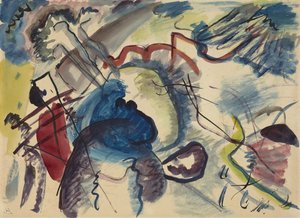 Entwurf zum Bild mit weißem Rand, 1913 von Wassily Kandinsky