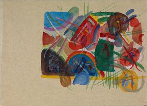 Aquarell mit Wald und Regenbogen, 1913 von Wassily Kandinsky