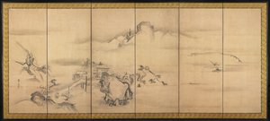 Acht Ansichten der Xiao- und Xiang-Flüsse, 1700er Jahre von Watanabe Shiko