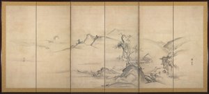 Acht Ansichten der Xiao- und Xiang-Flüsse, 1700er Jahre von Watanabe Shiko