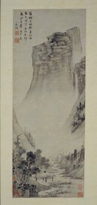 Poetische Gedanken in einem Pavillon am Fluss von Wen Zhengming