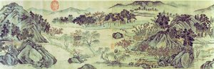 Der Pfirsichblütenquell aus einem Gedicht mit dem Titel "Tao Yuan Bi Jing" von Wang Wei