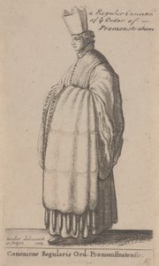 Ein regulärer Kanoniker des Ordens der Prämonstratenser (Canonicus Regularis Ord: Præmonstratensis) von Wenceslaus Hollar