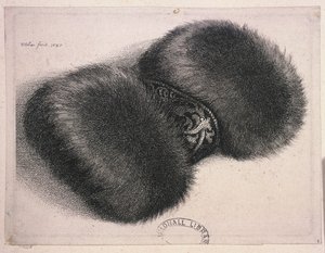 Ein großer Muff mit einem Brokatband, 1647 von Wenceslaus Hollar