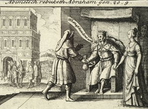 Abimelech tadelt Abraham. Zustand 2 von Wenceslaus Hollar