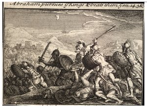 Abraham kämpft gegen die Könige. Zustand 2 von Wenceslaus Hollar