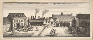 Arundel House von Norden, Kopie, 17. Jahrhundert von Wenceslaus Hollar