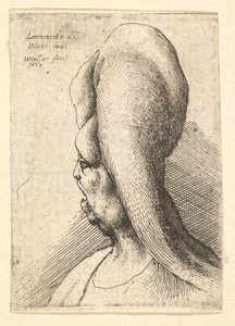Büste einer deformierten alten Frau mit einem Zahn, nach links blickend von Wenceslaus Hollar