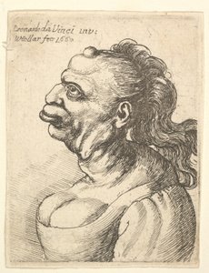 Büste einer Frau mit tief ausgeschnittenem Kleid, mit hervorstehender Lippe, Wuchs auf ihrer Stirn von Wenceslaus Hollar