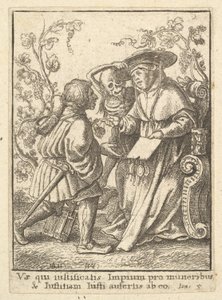 Kardinal, aus dem Totentanz, 1651 von Wenceslaus Hollar