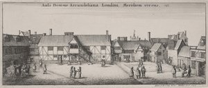Hof von Arundel House, von Süden von Wenceslaus Hollar
