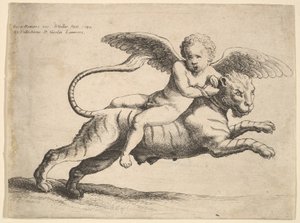 Amor auf einem Tiger, 1652