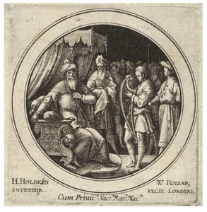David vor Saul (Zustand 2) von Wenceslaus Hollar