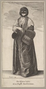 Englische Dame im Winterkostüm Das Wintergewand einer englischen Dame, 1644 von Wenceslaus Hollar
