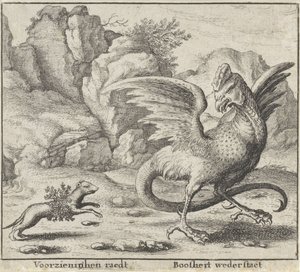 Fabel van de basilisk en de wezel von Wenceslaus Hollar