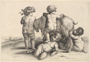 Vier Jungen, ein junger Satyr und eine Ziege, 1647