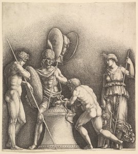 Vier klassische Figuren, heidnisches Opfer, 1638