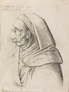 Groteskes Profil eines Mannes mit Kapuze von Wenceslaus Hollar